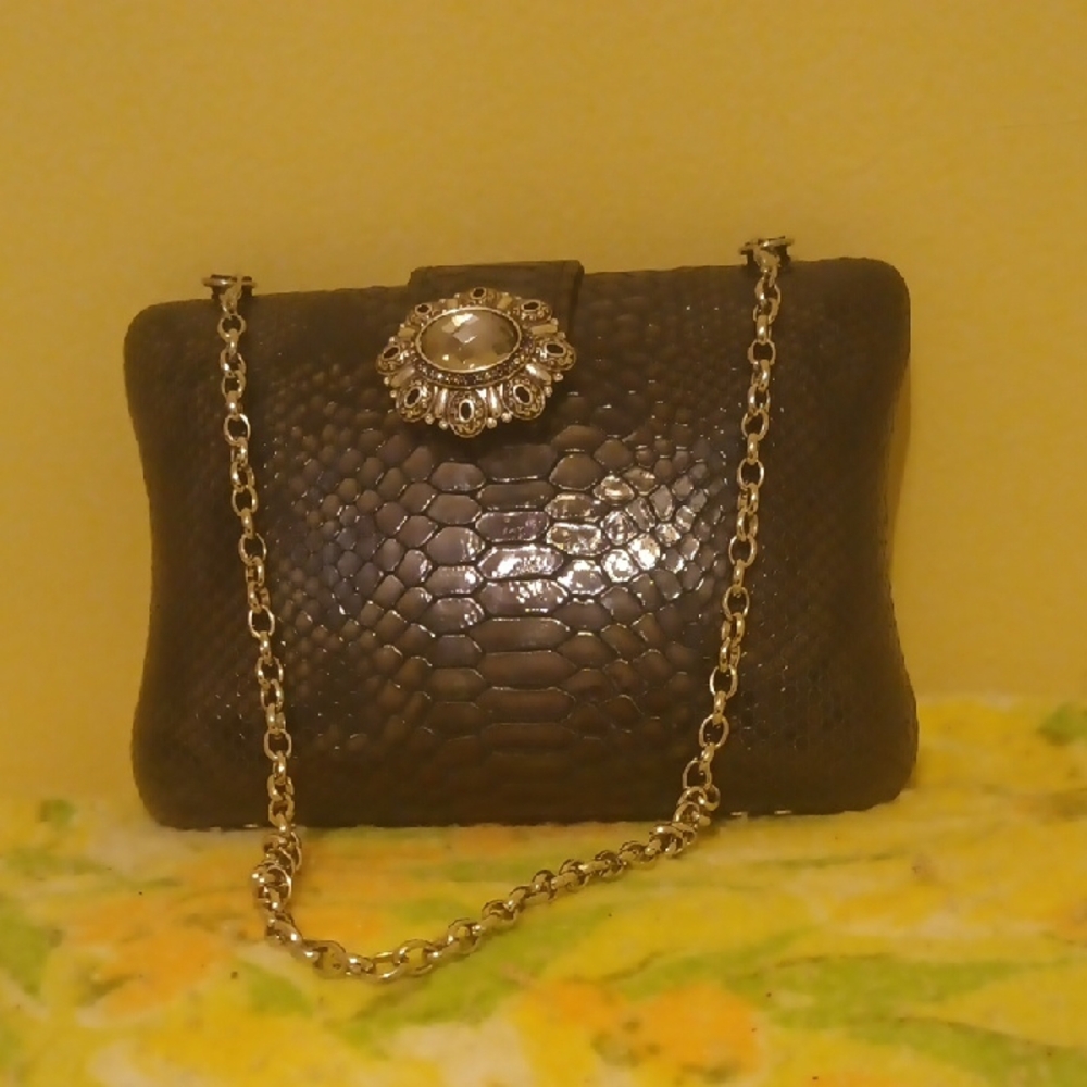 Elegant Brown Chain Clutch